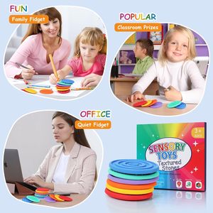 Juguetes Sensoriales Antiestrés para Niños: Paquete de 6 Piedras de Silicona Suave con Textura, Juguetes Calmantes para el Estrés para Estudiantes con Autismo - Product Image 4