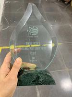 Trophée en verre marbré, plaque de récompense en cristal gravée pour la reconnaissance des employés, les compétitions sportives, le team building