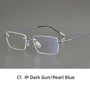 משקפי טיטניום B, משקפיים ללא מסגרת יוניסקס, תואמים לעדשות מרשם, מסגרת - Product Image 2