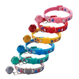 Hot selling 1.0 three color pet supplies love big bell cat pet collar adjustable
