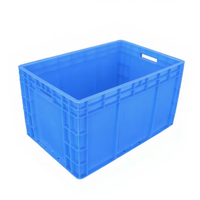 Boîte à outils standard européenne, boîte en plastique rectangulaire solide pour le tri en entrepôt, boîtes de rangement empilables, caisse en plastique à mailles