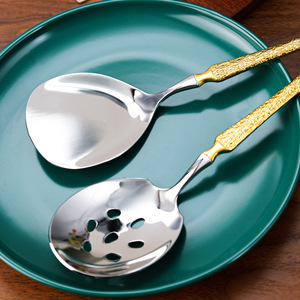 Juego de cucharas para servir de acero inoxidable 316, pulido espejo, color sólido, para uso en restaurantes y hoteles. - Product Image 2