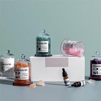 Diffuseur en verre avec pierres, huiles essentielles, aromathérapie sans flamme, ensemble de pierres de cristal, décoration d'intérieur, coffret cadeau