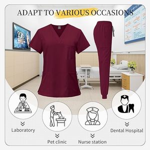 Soutien personnalisé Vente en gros Hauts et pantalons élastiques pour infirmière en hôpital pour femmes Uniformes Scrubs Sets Medical Men Women Nursing Scrub - Product Image 5