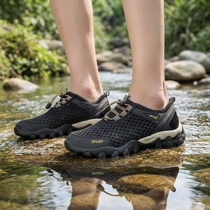 Elastic Drawstring Quick-release Buckle Design Large Mesh Breathable Upper <strong>Refreshing</strong> Breathable Functional Outdoor Casual <strong>Shoes</strong> - Product Image 1