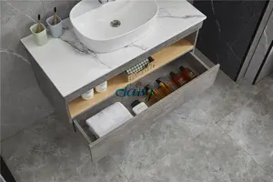 Tocador de baño con pequeño polvo, Combo de fregadero y cajones para cuarto de baño