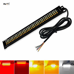 8in Blanc Ambre Rouge <span class=keywords><strong>LED</strong></span> Feux Arrière pour Motos Étanche Triple Rangée Bandes Lumineuses avec 108 <span class=keywords><strong>LED</strong></span> - Product Image 2