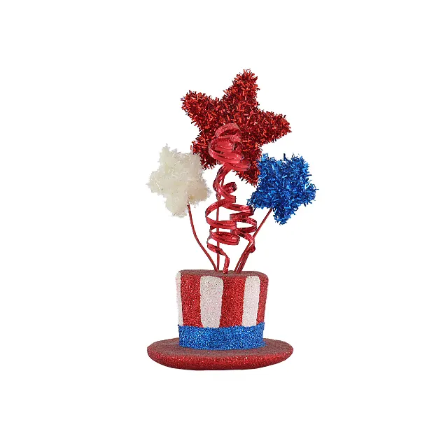 Patriottische Glitter Kralen Hoge Hoed 4e Van July Vijfhoekige Ornament Feestaccessoires Voor Onafhankelijkheid American National Day Decor