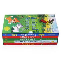 Lot de 5 livres cartonnés pour enfants : Histoires d'animaux – Je suis un lapin, grandissant – Livres audio éducatifs pour enfants