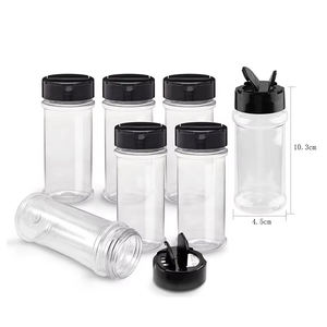 Novedades 2026: Mini Botellas de Plástico para Especias de Cocina, 60ml, 80ml, 100ml, 170ml, con Tapa Negra, Herramientas para Especias y Hierbas - Product Image 1