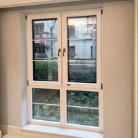 Fenêtres à battants modernes en aluminium à isolation thermique, à ouverture vers l'intérieur/vers l'extérieur, avec barres de vitrage et verre Low-E pour villas