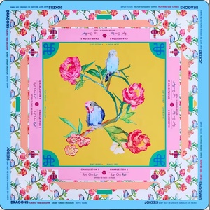 07 Tapete de Mahjong Vintage con Diseño de Pata de Gallo Ecuestre - Tapete de Mahjong Americano con Estampado de Peonía Azul, con Rutinas de Mahjong Charleston - Product Image 4