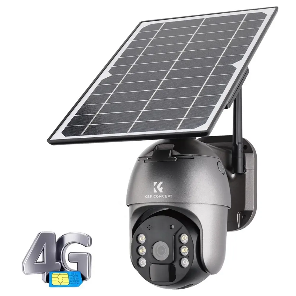 K & F مفهوم المنزل مراقبة كاميرا 4g الأمن كاميرا الشمسية في الهواء الطلق الشمسية اللاسلكية كاميرات أمنية