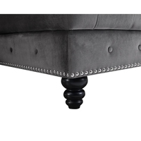 Canapé Chesterfield avec accoudoirs, meubles de salon, canapé en tissu velours élégant, design capitonné, ensemble de canapés rembourrés pour hôtel
