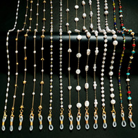 Chaîne de masque minimaliste en perles, cordon anti-perte multifonctionnel, chaîne de lunettes cœur coloré style européen et américain, bijou collier