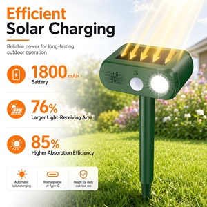 Répulsif Solaire Étanche à Détection de Mouvement Infrarouge Ultrasonique pour Animaux (Rats, Chats, Chiens) – Idéal pour Jardin et Ferme (Vente en Gros) - Product Image 1
