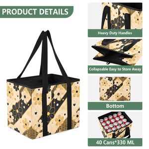 Large Waterproof <b>Storage</b> Basket Utility Tote Bag Stand up Reusable Grocery Bag <b>Collapsible</b> Shopping <b>Storage</b> Bag with Handle - Product Image 4