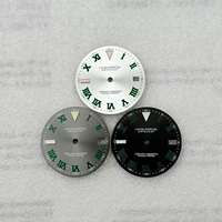 Nouveau cadran romain vert de 28,5 mm, index à 9 heures, luminescence bleu glacé, pièce de modification de montre, compatible avec le mouvement NH35