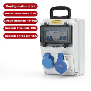 Boîtier de prises 2P32A RCD + 1P16A MCB + 10A 5 trous + 16A 3 broches. Personnalisation possible, contactez le service client pour un devis. Boîtier de prises. - Product Image 2