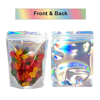 Sac holographique transparent en feuille d'aluminium personnalisé refermable petit emballage alimentaire en plastique zip-lock sacs hologrammes en mylar anti-odeur