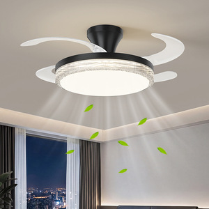Ventilateur de plafond LED avec lumière, style lustre moderne, pour salon, chambre à coucher, restaurant, réglable à 360 degrés, à intensité variable, intelligent - Product Image 3