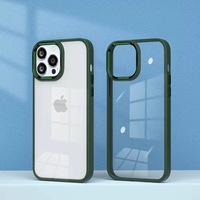 ONE-CASE Étui de téléphone portable de luxe antichoc transparent en acrylique avec anneau magnétique et cadre d'appareil photo pour 11-17 Pro Max