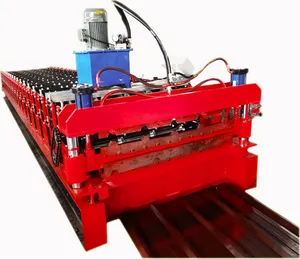 Hoge Kwaliteit Cnc Tegel Making Machine Dubbellaags Rolvormmachine Ijzeren Zink Dakplaat Rolvormmachine Voor Roman