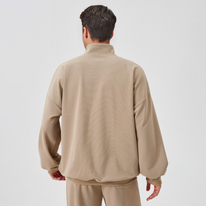 Maglietta sportiva all'ingrosso da <span class=keywords><strong>uomo</strong></span> in stile sportivo Activewear 1/2 <span class=keywords><strong>con</strong></span> cappuccio <span class=keywords><strong>felpa</strong></span> <span class=keywords><strong>con</strong></span> cappuccio personalizzata a manica lunga in bianco - Product Image 6