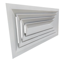 Diffuseur d'air de plafond carré à 4 canaux en aluminium détachable pour la ventilation CVC, design industriel moderne pour entrepôt et sous-sol