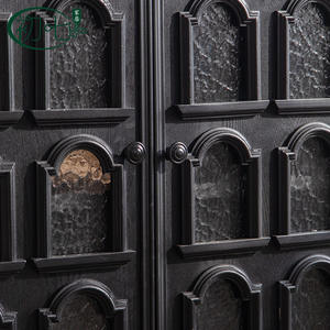 European Style Black Entryway Cabinet Solid <b>Wood</b> Storage <b>Sideboard</b> Living Room Furniture - Product Image 4