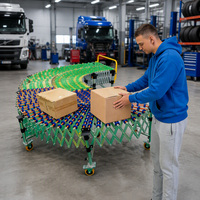Convoyeur à roulettes à gravité Goldtec en acier robuste et nylon, extensible et flexible, pour la logistique d'entrepôt et le chargement de camions
