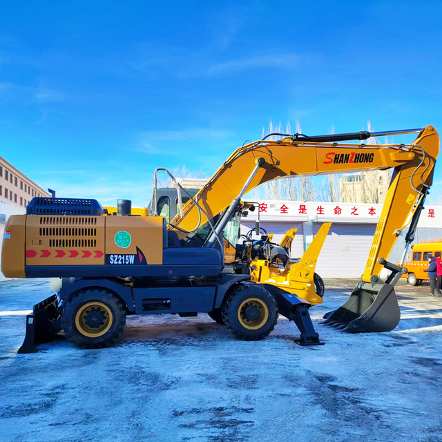 Construction Machinery 20t Wheeled Excavator SHanzhong SZL215 21Ton Big Hydraulic Wheel Digger Hot Sale