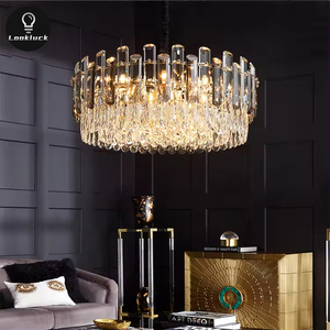 โคมระย้าคริสตัลทันสมัยหรูหราสีดำแบบกำหนดเองสำหรับห้องนั่งเล่นห้องอาหารห้องนอนงานแต่งงานโคมไฟระย้าเพดานสูงพร้อมฐาน E26 - Product Image 4