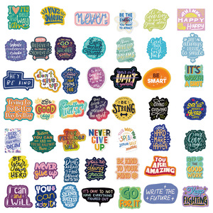 100 autocollants inspirants par paquet, citations motivantes, mots positifs, autocollants pour ordinateur, vinyle imperméable, décoration - Product Image 4