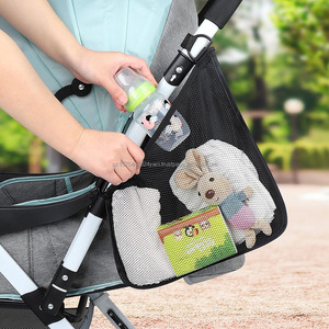 Organizador de malla para cochecito con correa lateral, bolsa colgante de almacenamiento ajustable para manillar, accesorios para cochecito - Product Image 4