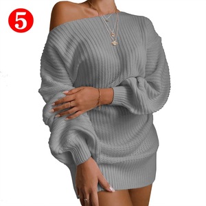 S109009 oltre 10 colori di moda Casual donna donna maglione <span class=keywords><strong>oversize</strong></span> maglioni vestito <span class=keywords><strong>in</strong></span> <span class=keywords><strong>maglia</strong></span> Sexy spalle - Product Image 5