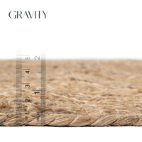Tapis carré en jute tissé à la main, écologique, durable, naturel, élégant, moderne, populaire 2026, 5,1x5,1 pour salon intérieur