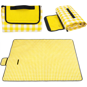 Grande couverture de pique-nique pliable à carreaux traditionnels, tapis de plage à séchage rapide et doux pour la peau, tapis d'extérieur solide pour le camping et la plage - Product Image 2