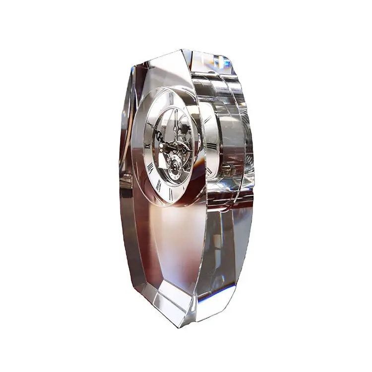 Nuovo orologio popolare trofeo cristallo personalizzato orologio da parete in cristallo cristallo cubo di Rubik'S orologio commemorativo