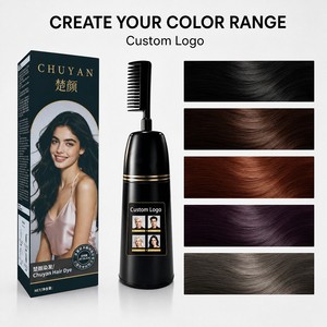 Crème colorante permanente pour cheveux à l'extrait d'herbes naturelles, avec peigne applicateur facile, logo personnalisé, qualité professionnelle - Product Image 1