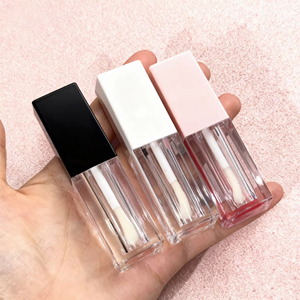 Wholesale Customized Logo Cosmetics Empty <b>Square</b> Lipstick Tube Clear Empty Lipstick <b>Container</b> Tubes Big Brush - Product Image 1