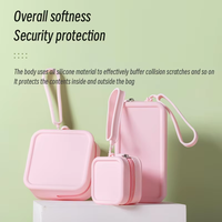 Trousse de Maquillage Carrée Imperméable en Silicone Personnalisée et Tendance avec Fermeture Éclair pour Femmes – Motif Lettre