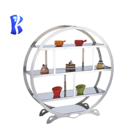 Supports de présentation alimentaire OKEY pour service traiteur, stand de thé de l'après-midi, présentoirs à 3 niveaux en acier inoxydable, ensemble de présentation pour table de desserts