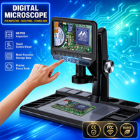 Station de travail de microscope numérique LCD 7 pouces avec éclairage annulaire LED pour la réparation de circuits imprimés, la soudure, l'inspection et la réparation de téléphones portables