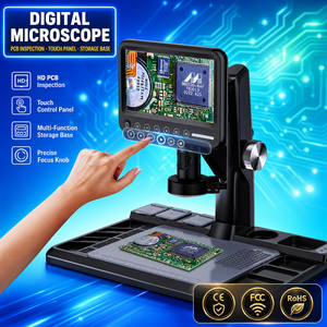 เวิร์กสเตชันกล้องจุลทรรศน์ดิจิตอล LCD ขนาด <span class=keywords><strong>7</strong></span> นิ้ว พร้อมไฟวงแหวน LED สำหรับซ่อม PCB ตรวจสอบการบัดกรี ซ่อมโทรศัพท์<span class=keywords><strong>มือ</strong></span>ถือ - Product Image 1