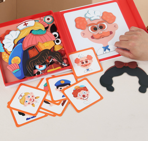 Rompecabezas Magnéticos con Pegatinas, Juguete DIY para Niños de 2 a 4 Años, Personajes con Diferentes Profesiones, 50 Piezas, Juego Educativo Temprano - Product Image 1