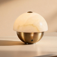 Lampe de table moderne en albâtre, lampe en pierre naturelle en forme de champignon, lampe de bureau décorative