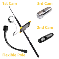 Double caméra de sauvetage PTZ rotative à 360 degrés avec perche télescopique de 5 mètres et écran tactile de 10 pouces