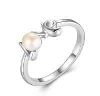 Bijoux en perles d'eau douce, argent sterling 925, bague de fiançailles en perle d'eau douce naturelle