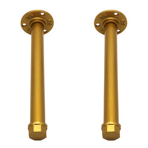 תעשייתי פלדת צינור מדף סוגריים 12 אינץ סט כבד החובה כפרי בגדים מתלה גימור מצופה זהב צף מדף סוגר - Product Image 6